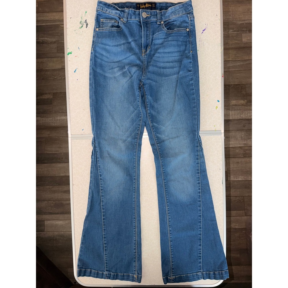 Indigo Rein Womens Size 11 Medium Wash High Rise Flare Denim Jeans W29 L32.5